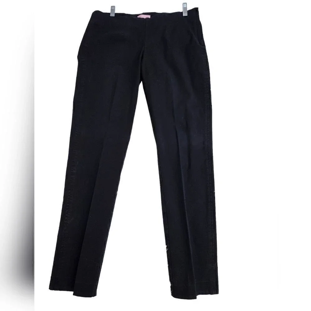 Lilly Pulitzer Black low-rise work‎ pants straight leg Womens Sz 8